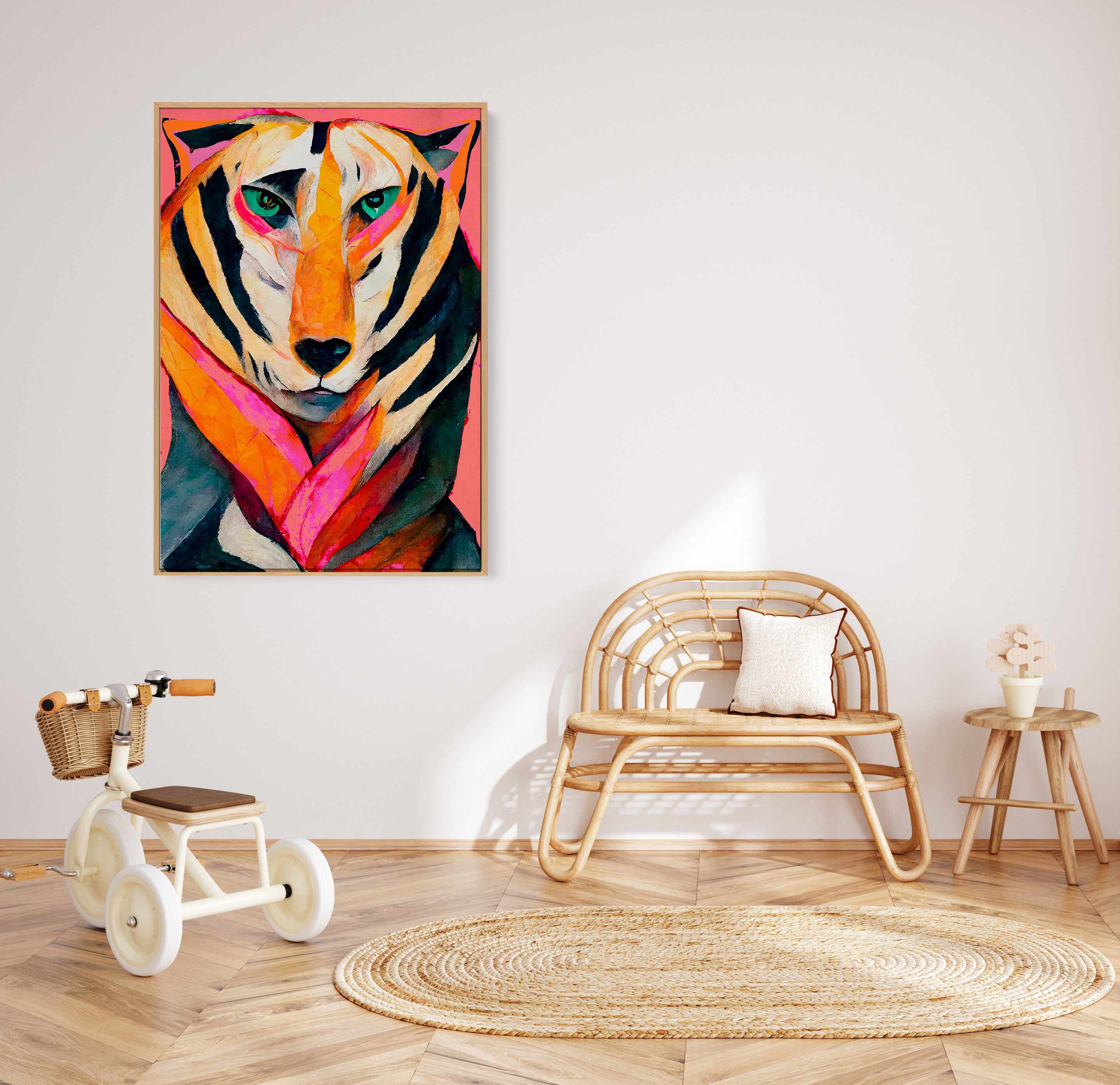 The tiger By Treechild | Framed Canvas Art Print