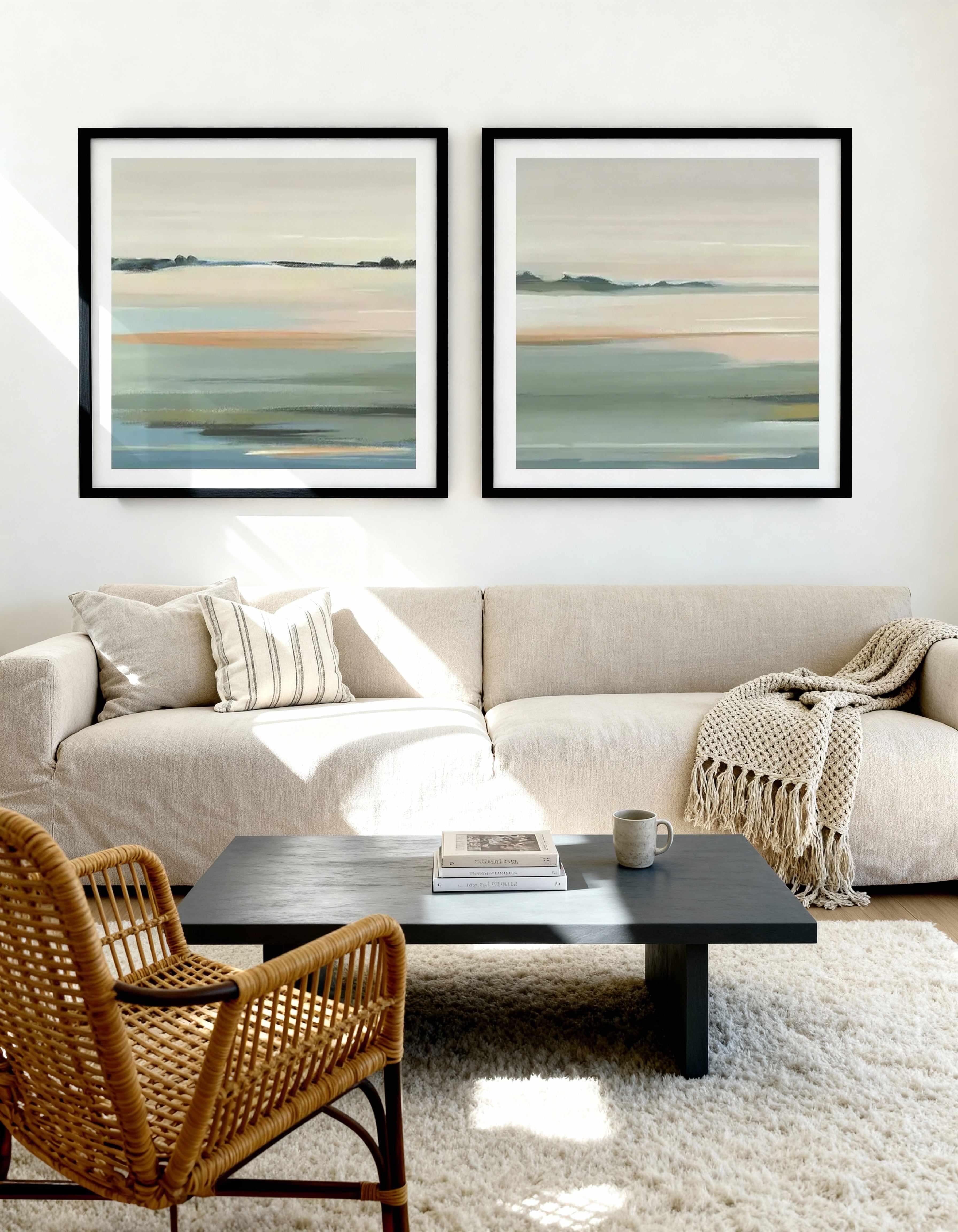 The Calm Left SQ I & II Art Print Set of 2 | Matching Wall Art