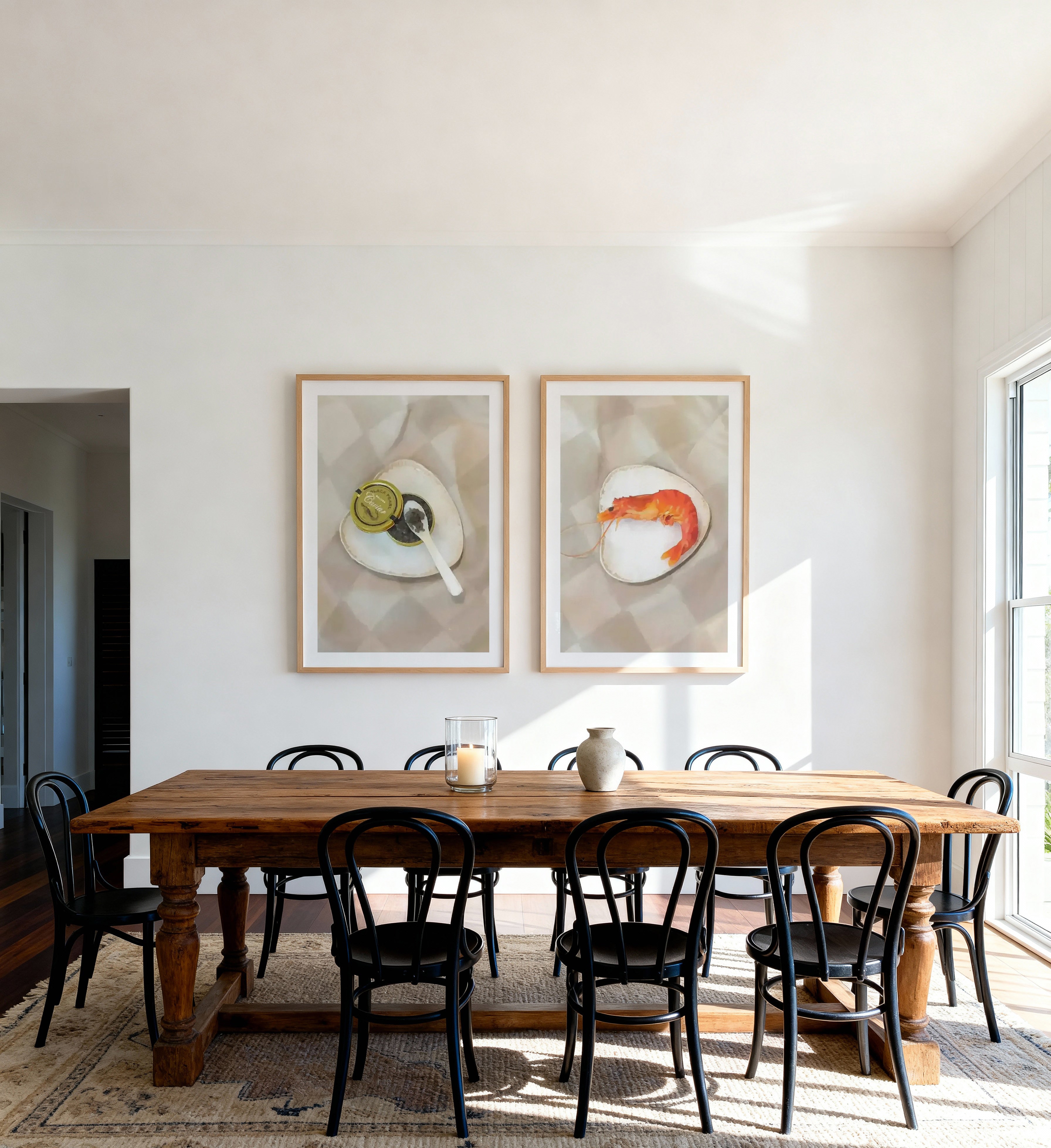 The Caviar & The Prawn Art Print Set of 2 | Matching Wall Art