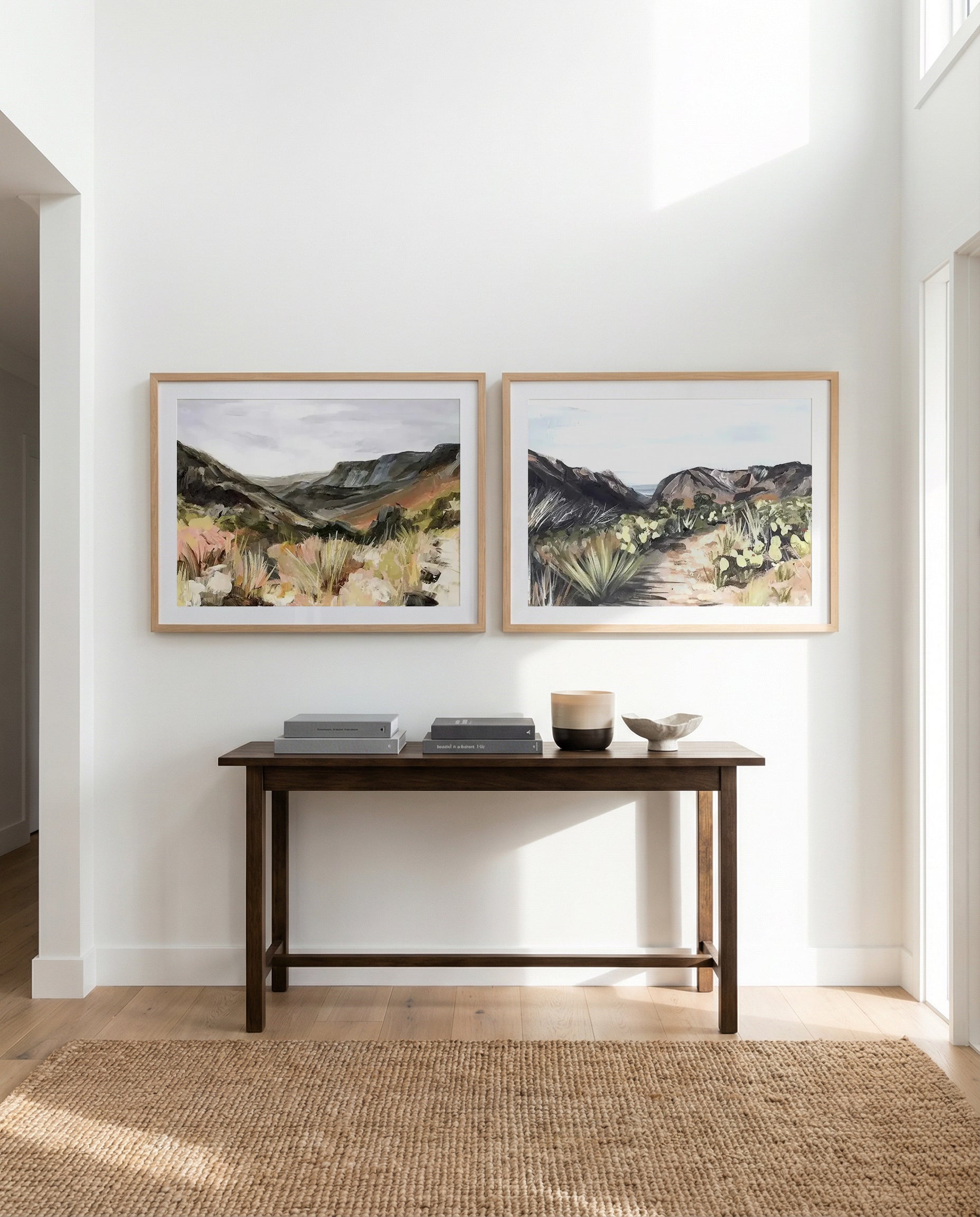 The Hills & Through The Flowers by Meredith O Neal Art Print Set of 2 | Matching Wall Art