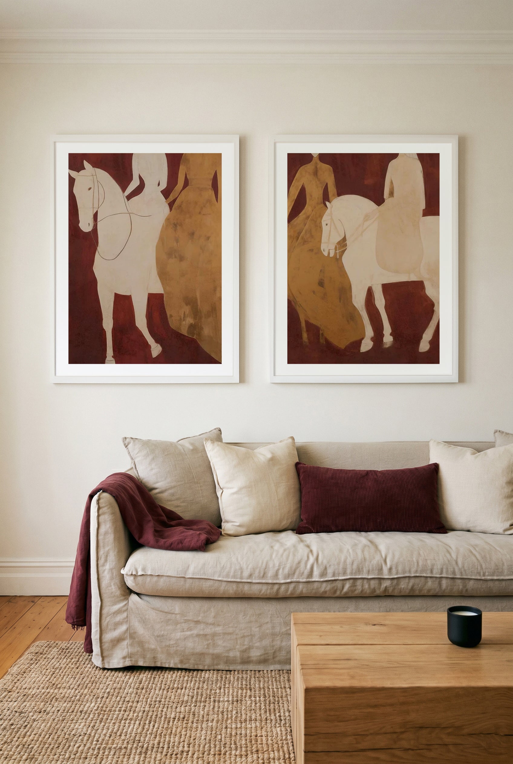 The Riders I & II Art Print Set of 2 | Matching Wall Art