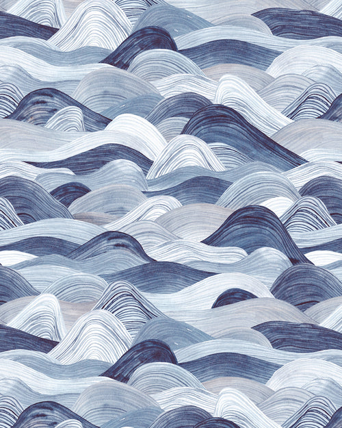 Rolling Sea in Blue Wallpaper