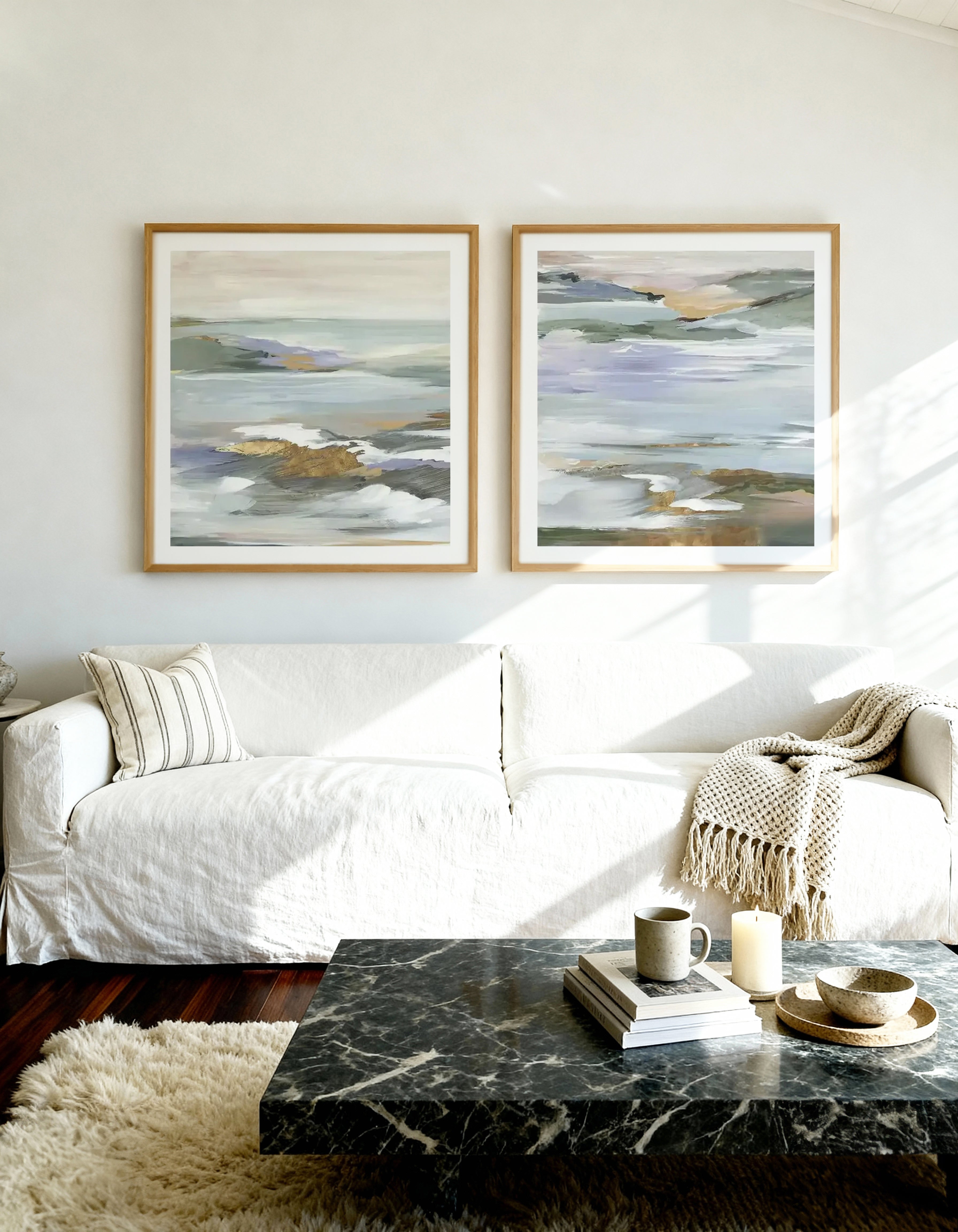 The Silent Fountain I & II Art Print Set of 2 | Matching Wall Art