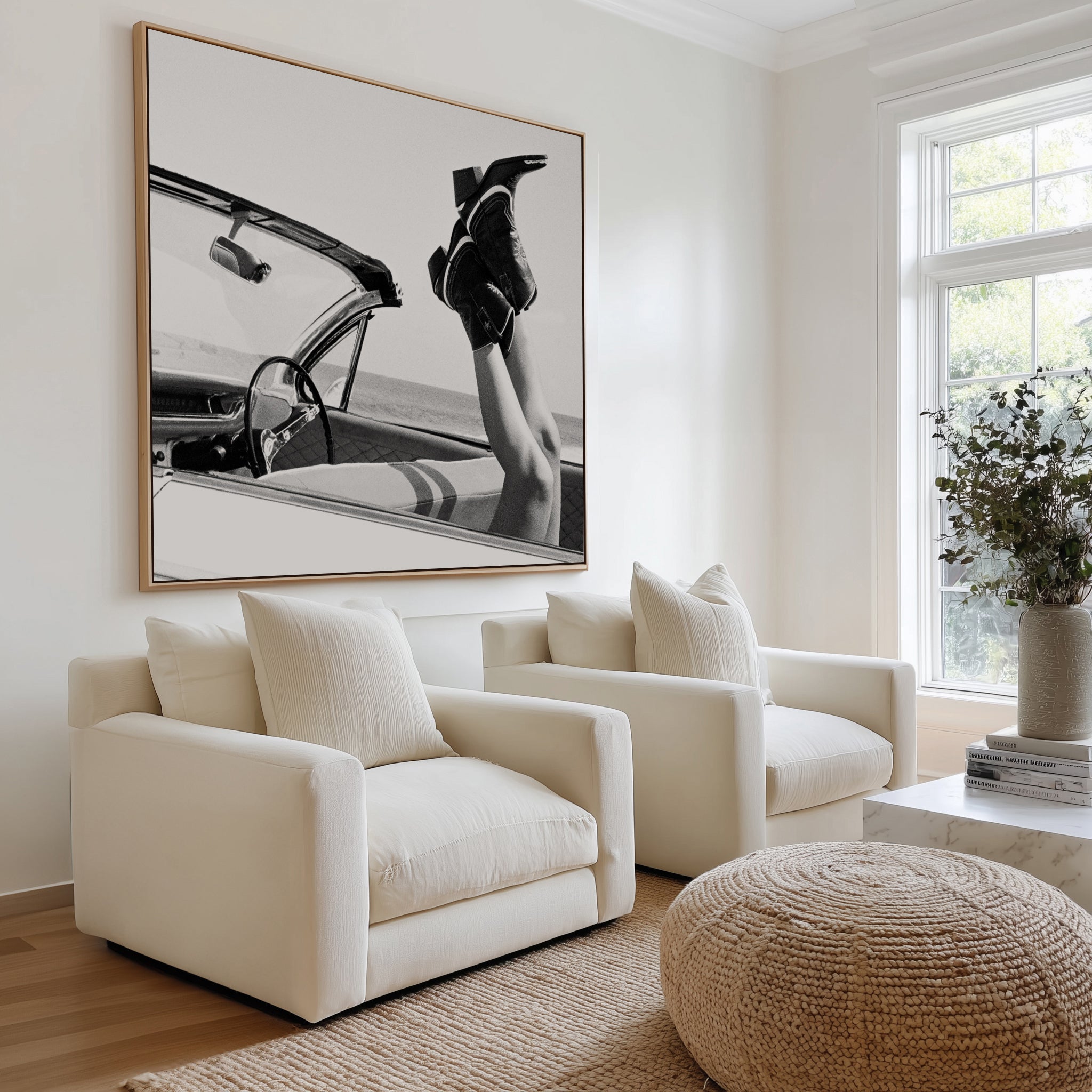 These Boots B&W by Amy Hallam | Framed Canvas Art Print