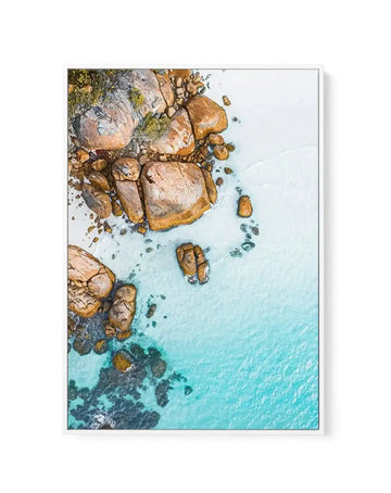Thistle Cove I Esperance | Aerial Photo Wall Framed Canvas Art Print aqua coastal art print