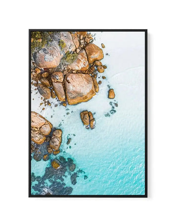 Thistle Cove I Esperance | Aerial Photo Wall Framed Canvas Art Print aqua coastal art print
