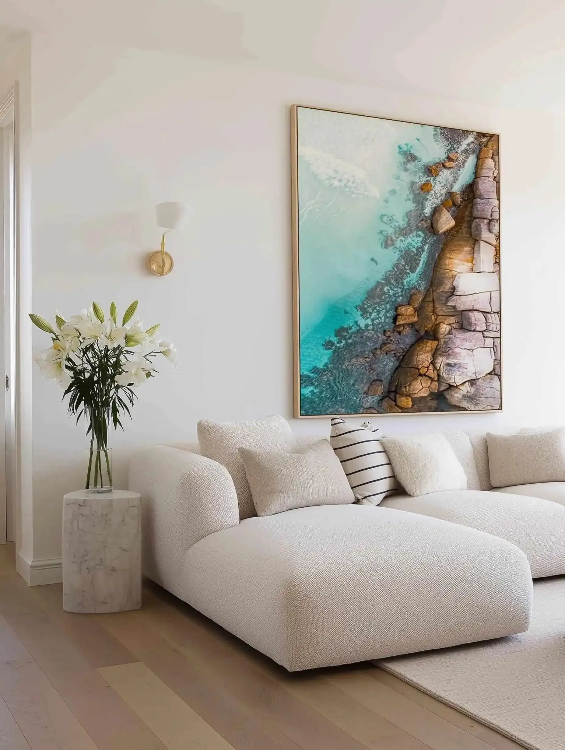 Thistle Cove II Esperance | Aerial Photo Wall Framed Canvas Art Print from Olive et Oriel where you can shop wallpaper and artworks online