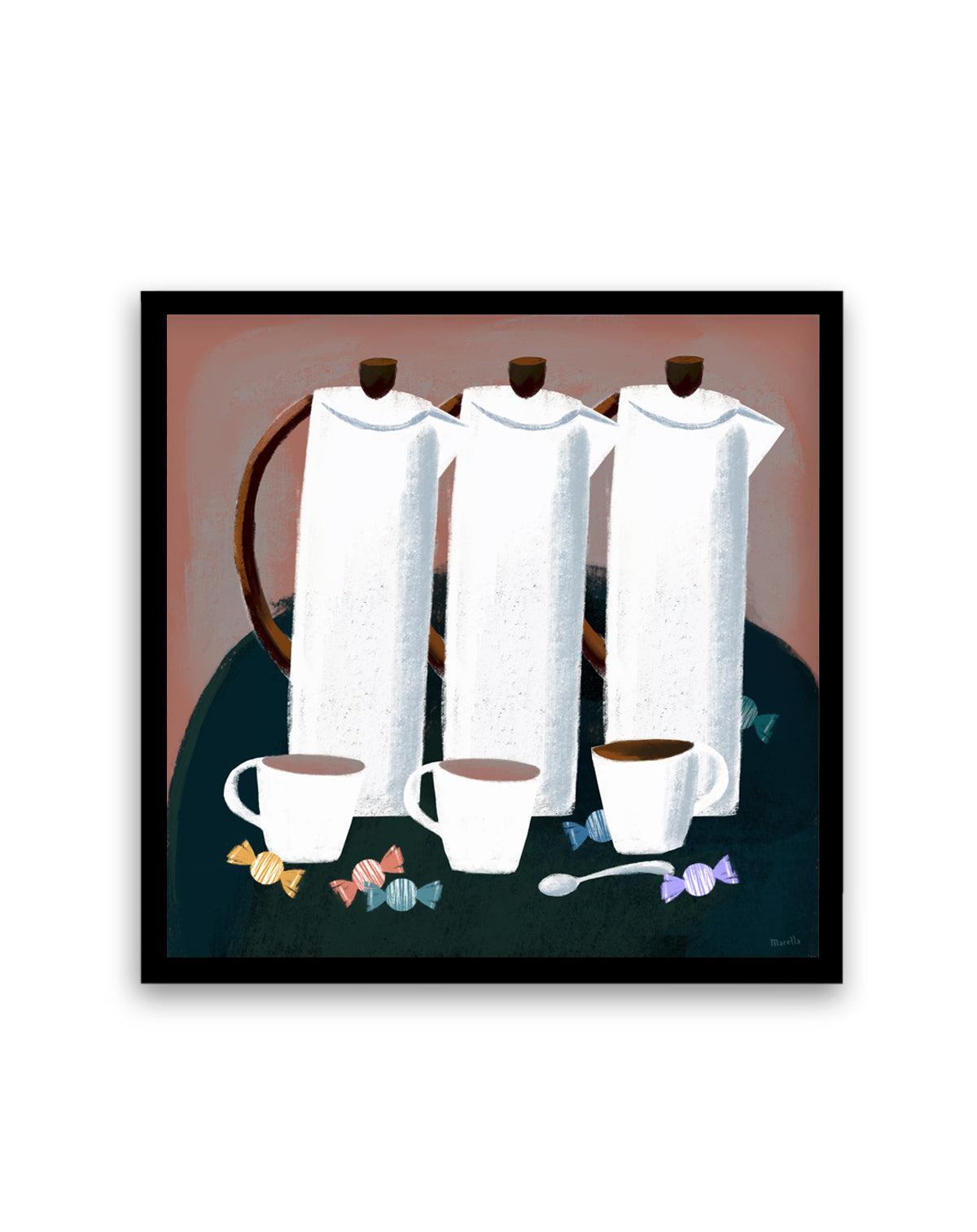 Three Coffee Jugs by Marco Marella | Art Print from Olive et Oriel where you can shop wallpaper and artworks online