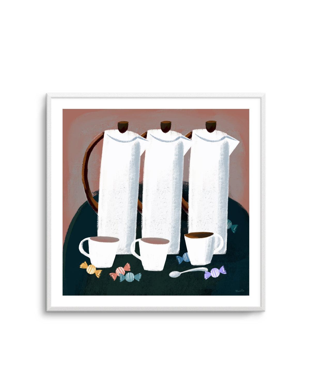 Three Coffee Jugs by Marco Marella | Art Print from Olive et Oriel where you can shop wallpaper and artworks online