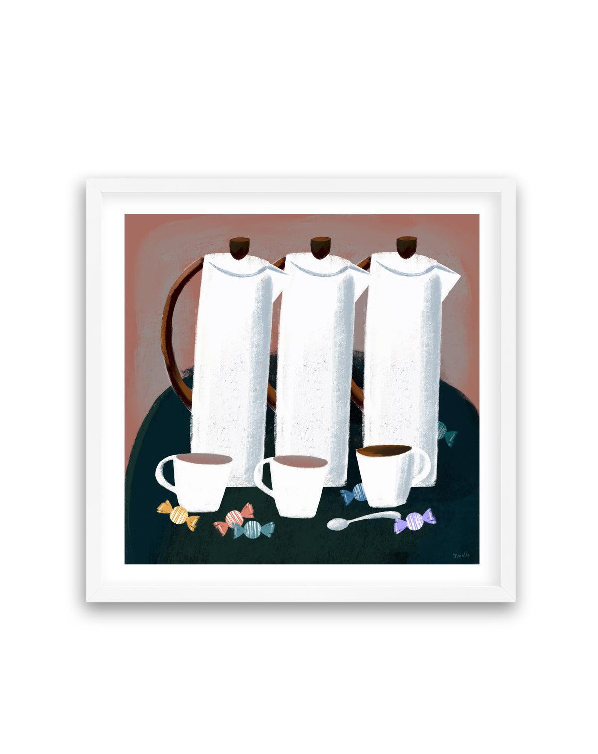 Three Coffee Jugs by Marco Marella | Art Print from Olive et Oriel where you can shop wallpaper and artworks online