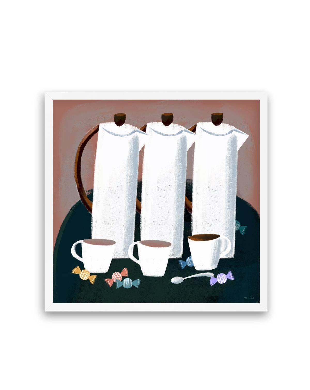 Three Coffee Jugs by Marco Marella | Art Print from Olive et Oriel where you can shop wallpaper and artworks online