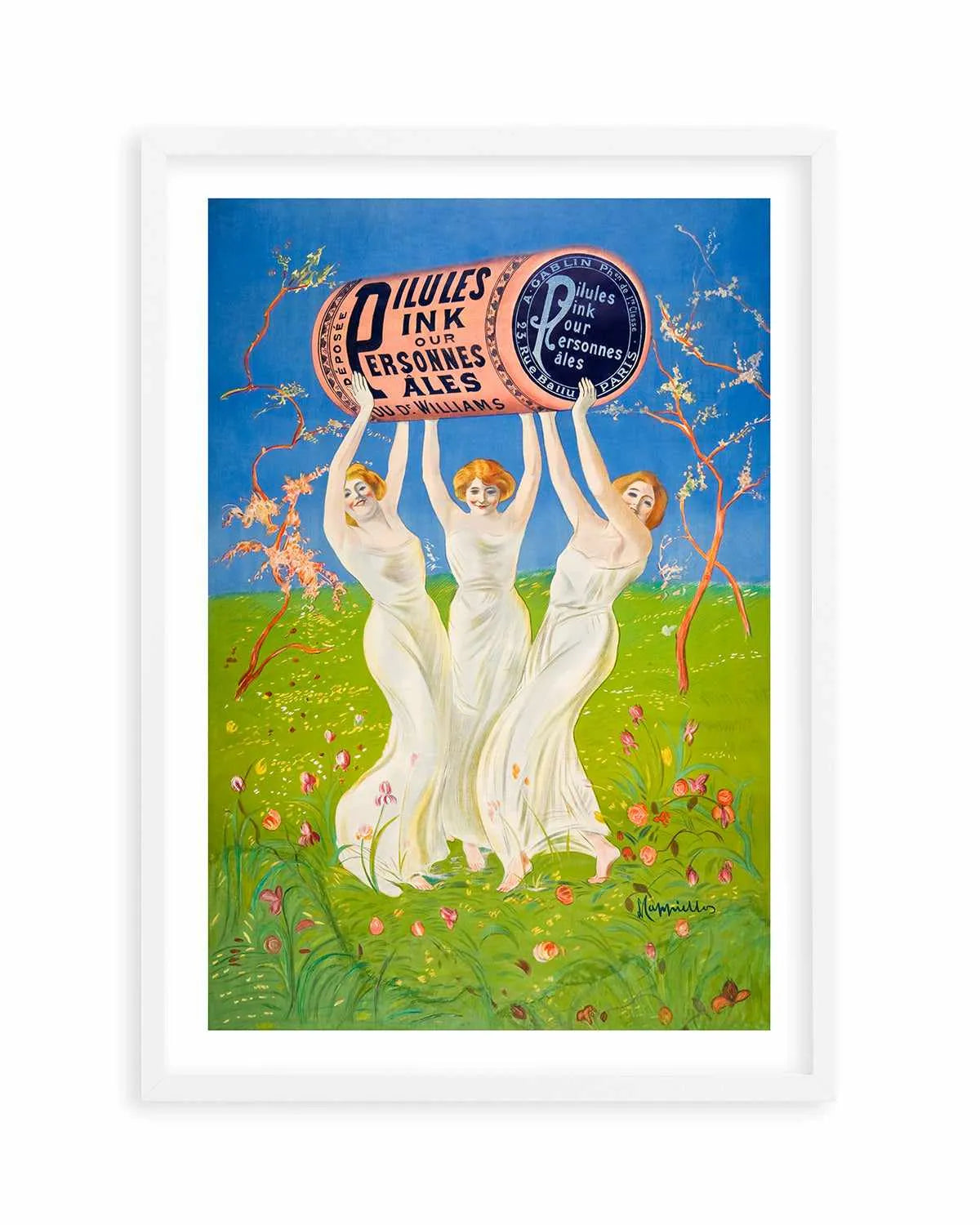 Three Maidens Vintage Poster Art Print from Olive et Oriel where you can shop wallpaper and artworks online