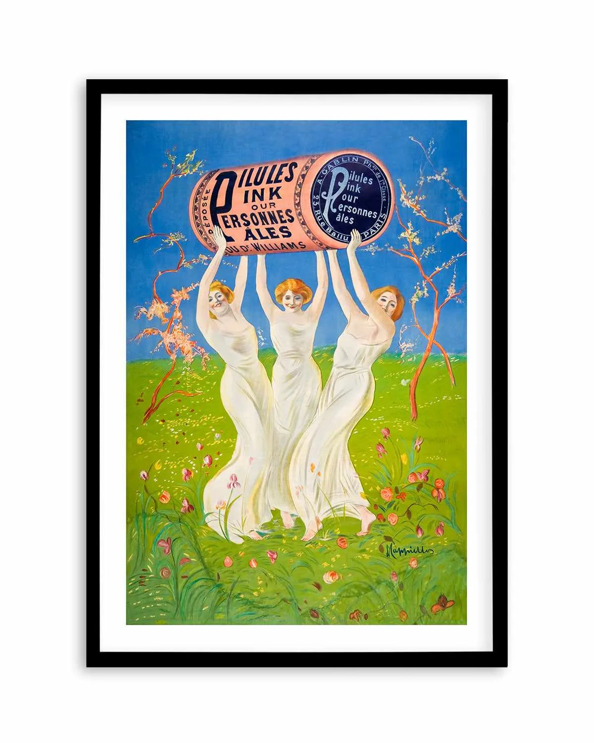 Three Maidens Vintage Poster Art Print from Olive et Oriel where you can shop wallpaper and artworks online