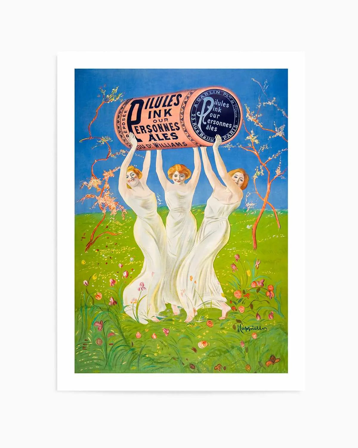 Three Maidens Vintage Poster Art Print from Olive et Oriel where you can shop wallpaper and artworks online