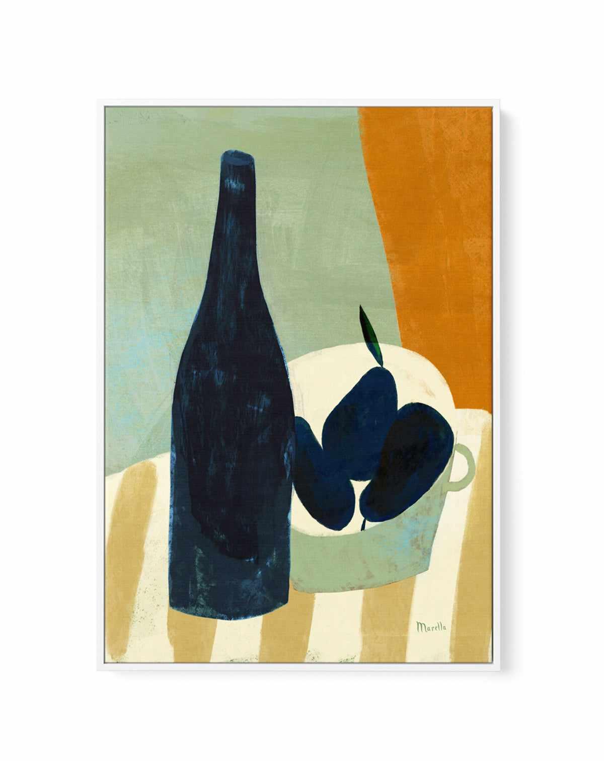Three Pears by Marco Marella | Framed Canvas Art Print from Olive et Oriel where you can shop wallpaper and artworks online