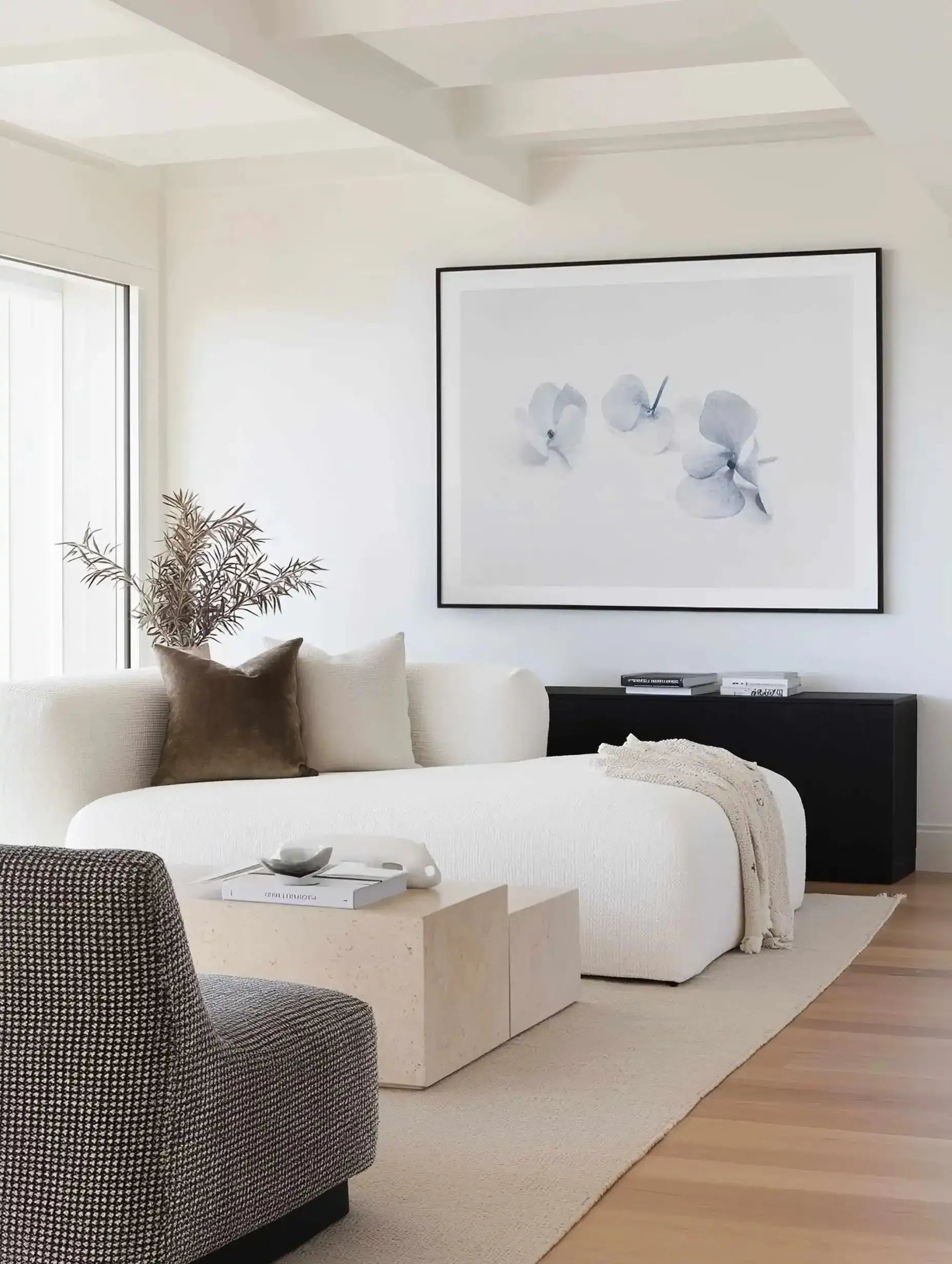 Three in Blue | Hydrangea III Art Print from Olive et Oriel where you can shop wallpaper and artworks online