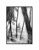 Through the Palms | Framed Canvas Art Print