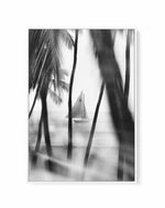 Through the Palms | Framed Canvas Art Print