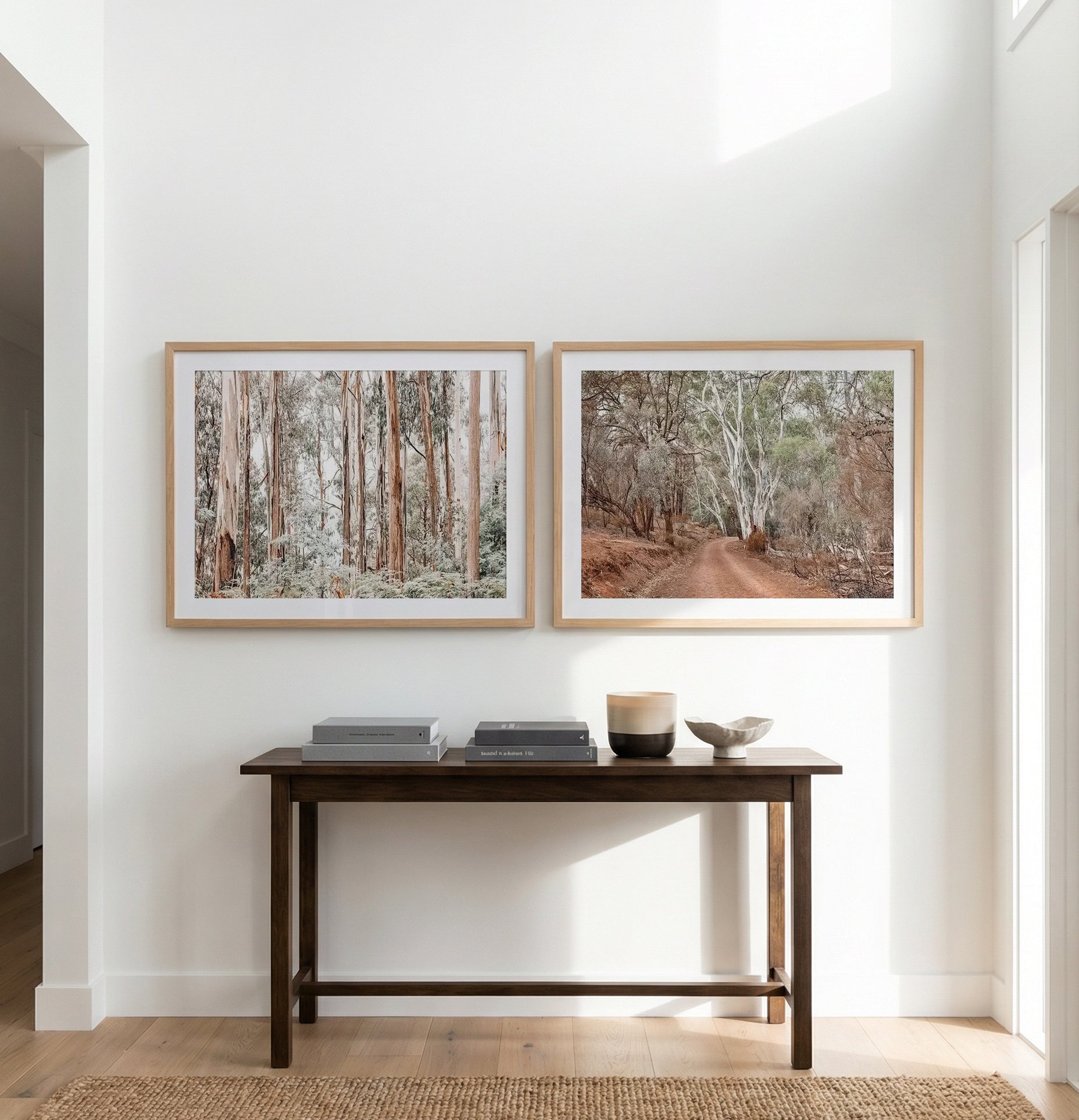 Through The Gum Trees & Bush Tracks Art Print Set of 2 | Matching Wall Art