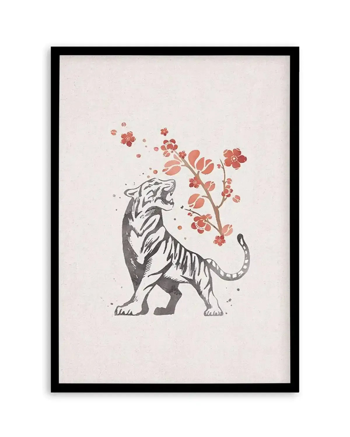 Tiger in Cherry Blossoms I Art Print from Olive et Oriel where you can shop wallpaper and artworks online