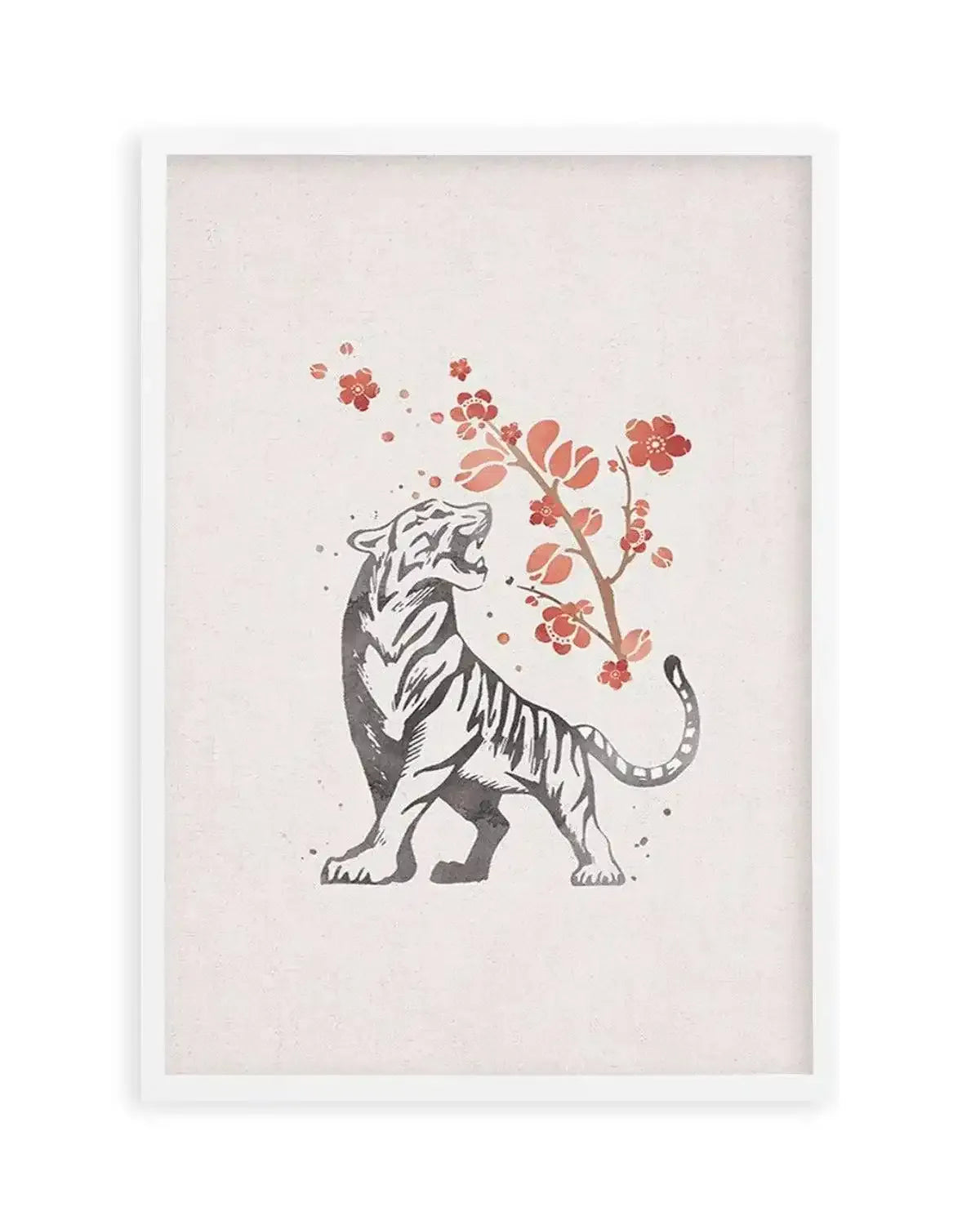Tiger in Cherry Blossoms I Art Print from Olive et Oriel where you can shop wallpaper and artworks online