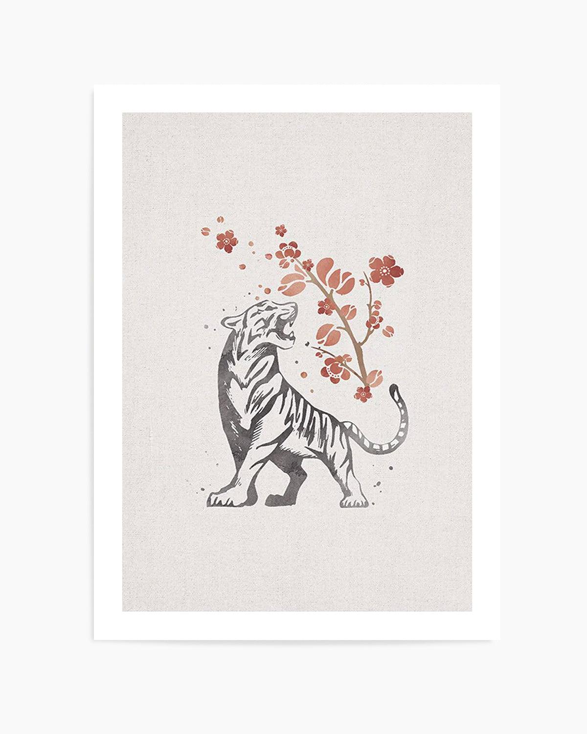 Tiger in Cherry Blossoms I Art Print