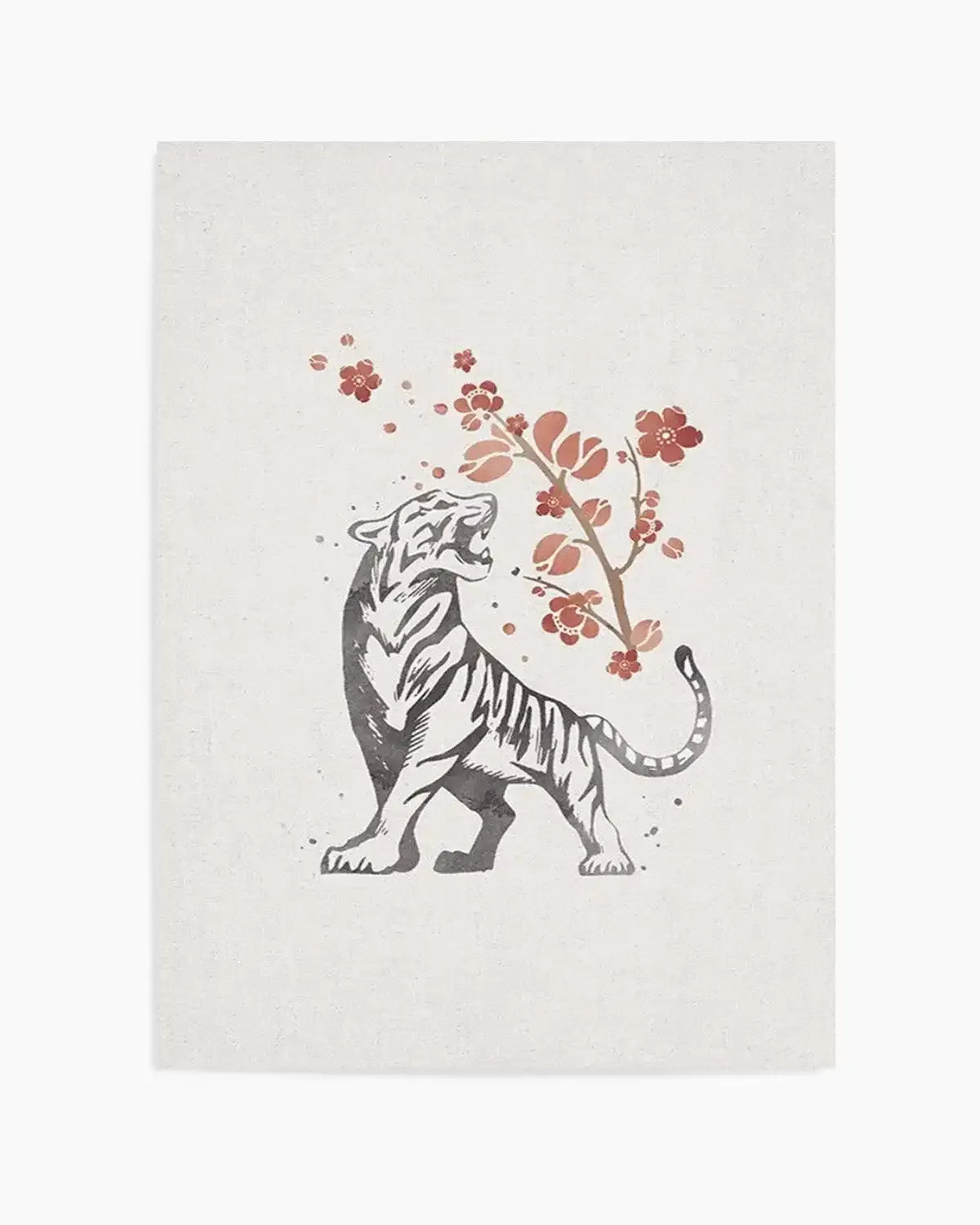 Tiger in Cherry Blossoms I Art Print from Olive et Oriel where you can shop wallpaper and artworks online