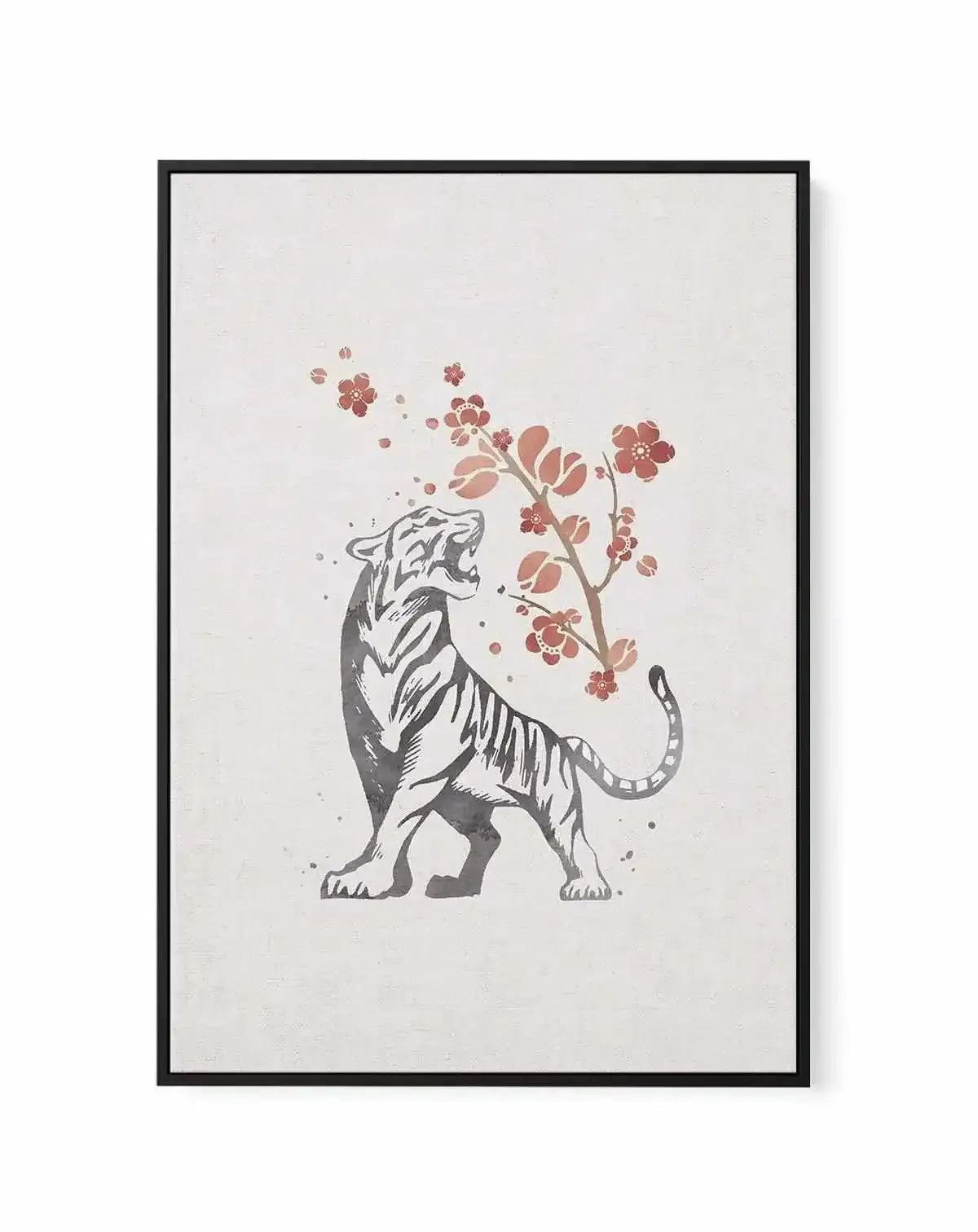 Tiger in Cherry Blossoms I | Framed Canvas Art Print from Olive et Oriel where you can shop wallpaper and artworks online