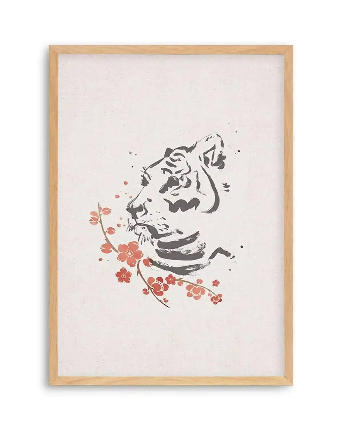 Tiger in Cherry Blossoms II Art Print from Olive et Oriel where you can shop wallpaper and artworks online