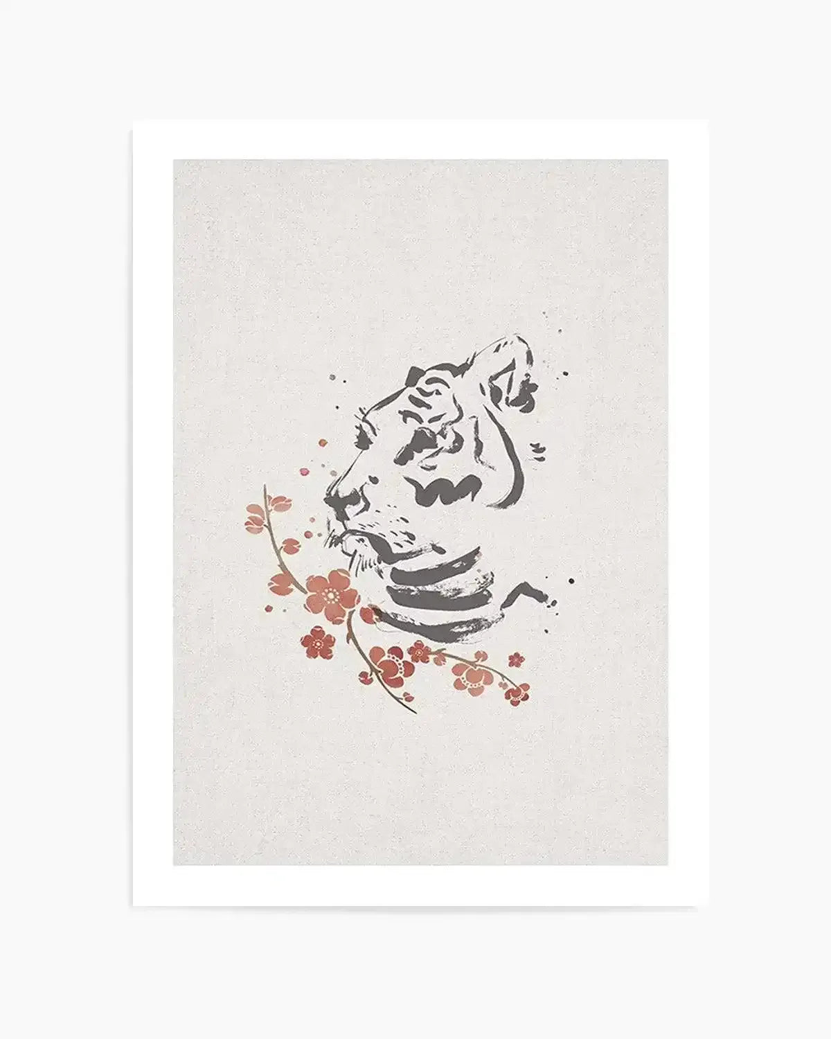 Tiger in Cherry Blossoms II Art Print from Olive et Oriel where you can shop wallpaper and artworks online
