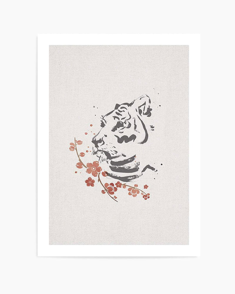 Tiger in Cherry Blossoms II Art Print