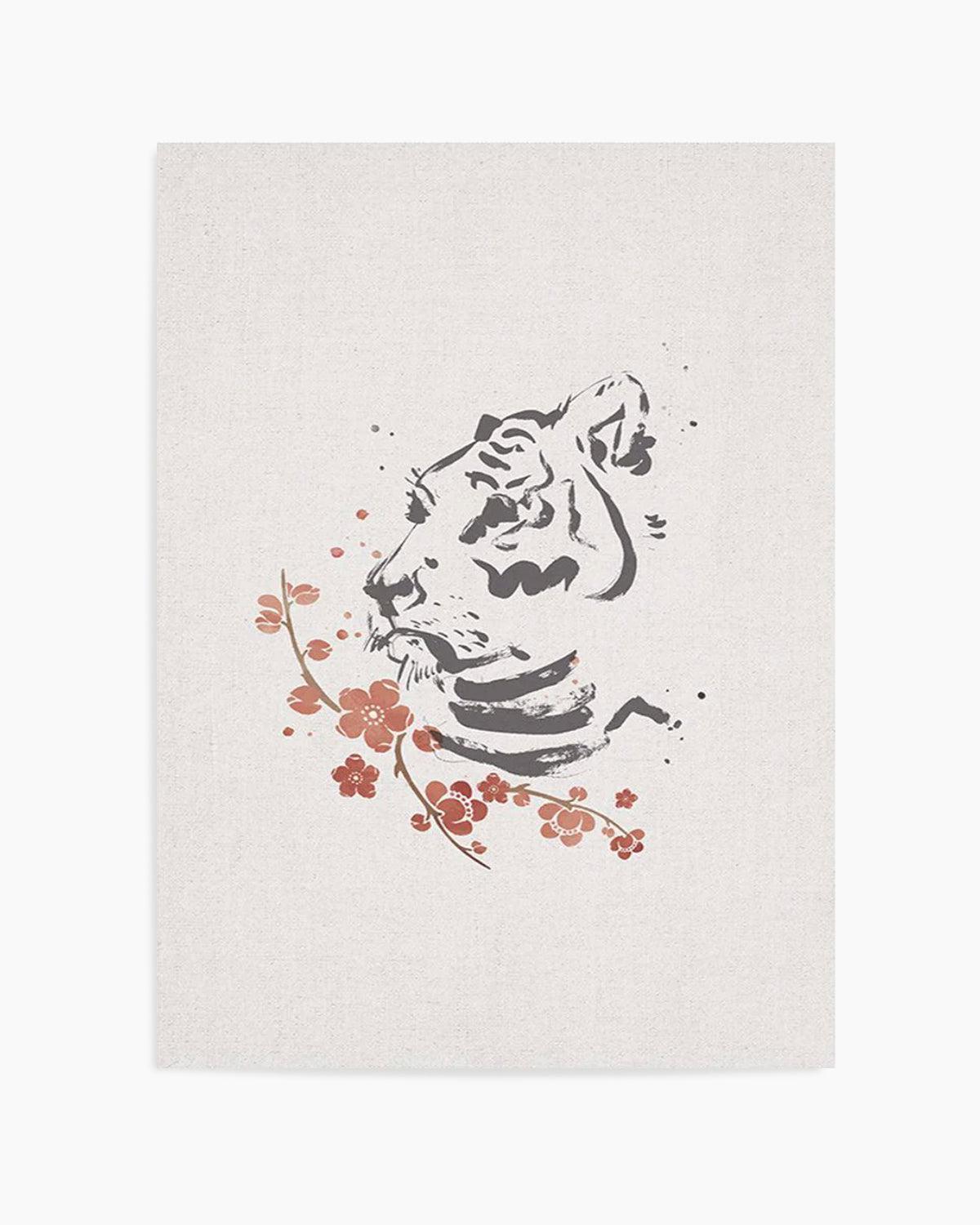 Tiger in Cherry Blossoms II Art Print