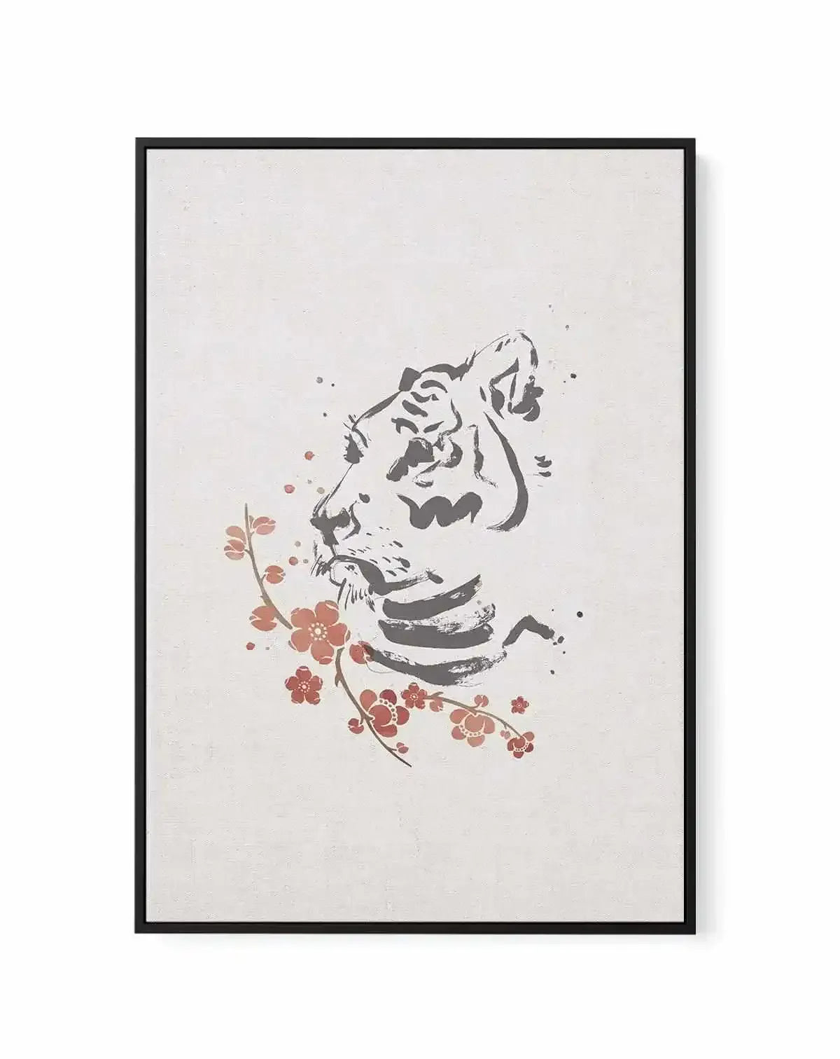 Tiger in Cherry Blossoms II | Framed Canvas Art Print from Olive et Oriel where you can shop wallpaper and artworks online