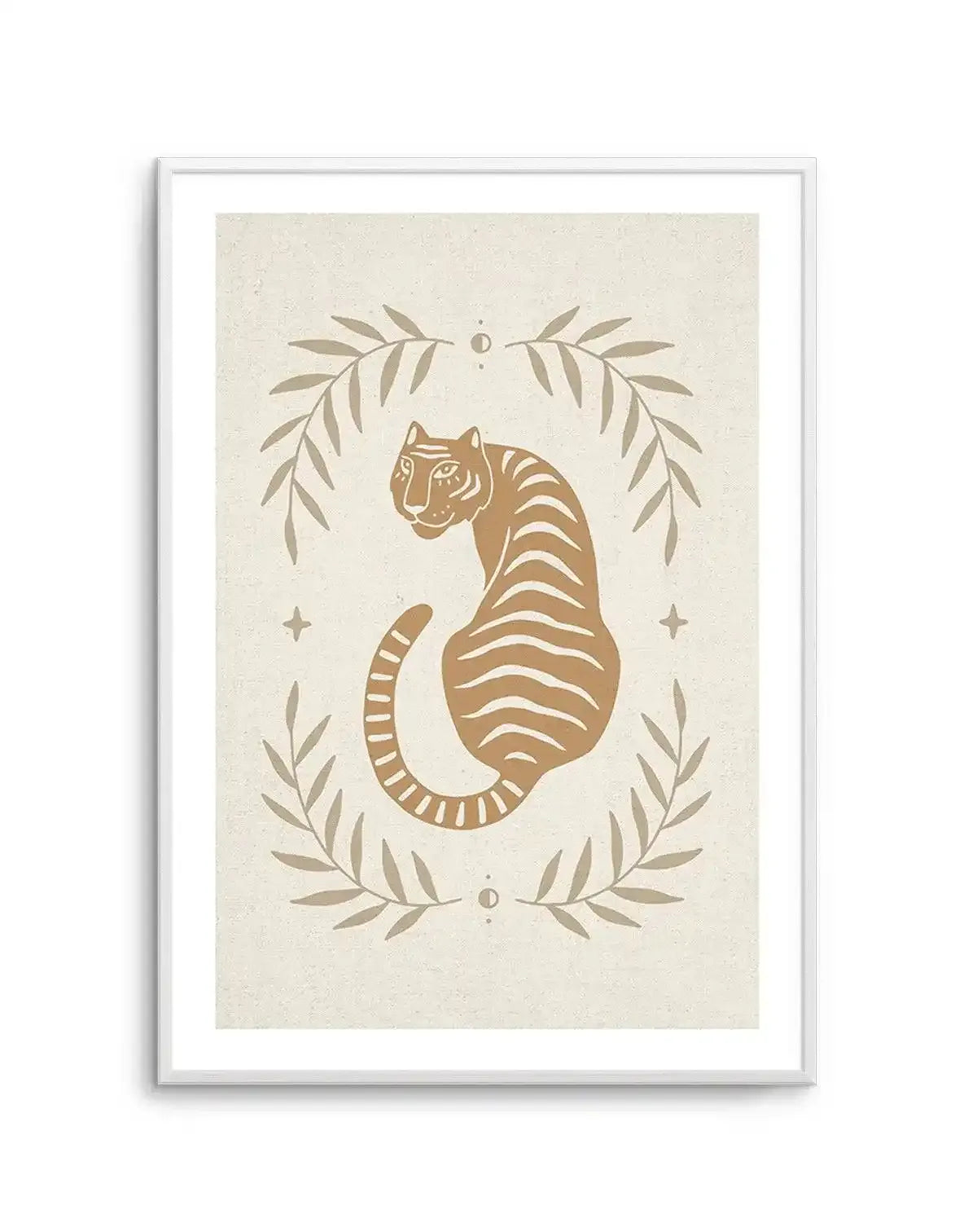 Tiger in the Palms Art Print-PRINT-Olive et Oriel-Olive et Oriel-A5 | 5.8" x 8.3" | 14.8 x 21cm-Unframed Art Print-With White Border-Buy-Australian-Art-Prints-Online-with-Olive-et-Oriel-Your-Artwork-Specialists-Austrailia-Decorate-With-Coastal-Photo-Wall-Art-Prints-From-Our-Beach-House-Artwork-Collection-Fine-Poster-and-Framed-Artwork