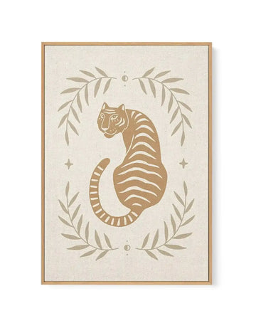 Tiger in the Palms | Framed Canvas-CANVAS-You can shop wall art online with Olive et Oriel for everything from abstract art to fun kids wall art. Our beautiful modern art prints and canvas art are available from large canvas prints to wall art paintings and our proudly Australian artwork collection offers only the highest quality framed large wall art and canvas art Australia - You can buy fashion photography prints or Hampton print posters and paintings on canvas from Olive et Oriel and have th