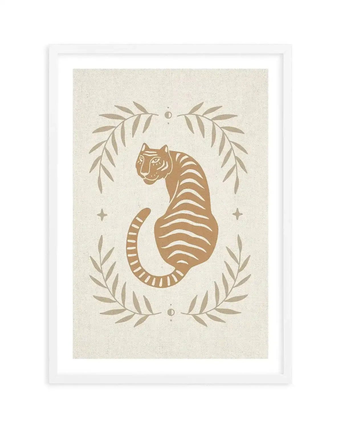 Tiger in the Palms Art Print-PRINT-Olive et Oriel-Olive et Oriel-A5 | 5.8" x 8.3" | 14.8 x 21cm-White-With White Border-Buy-Australian-Art-Prints-Online-with-Olive-et-Oriel-Your-Artwork-Specialists-Austrailia-Decorate-With-Coastal-Photo-Wall-Art-Prints-From-Our-Beach-House-Artwork-Collection-Fine-Poster-and-Framed-Artwork