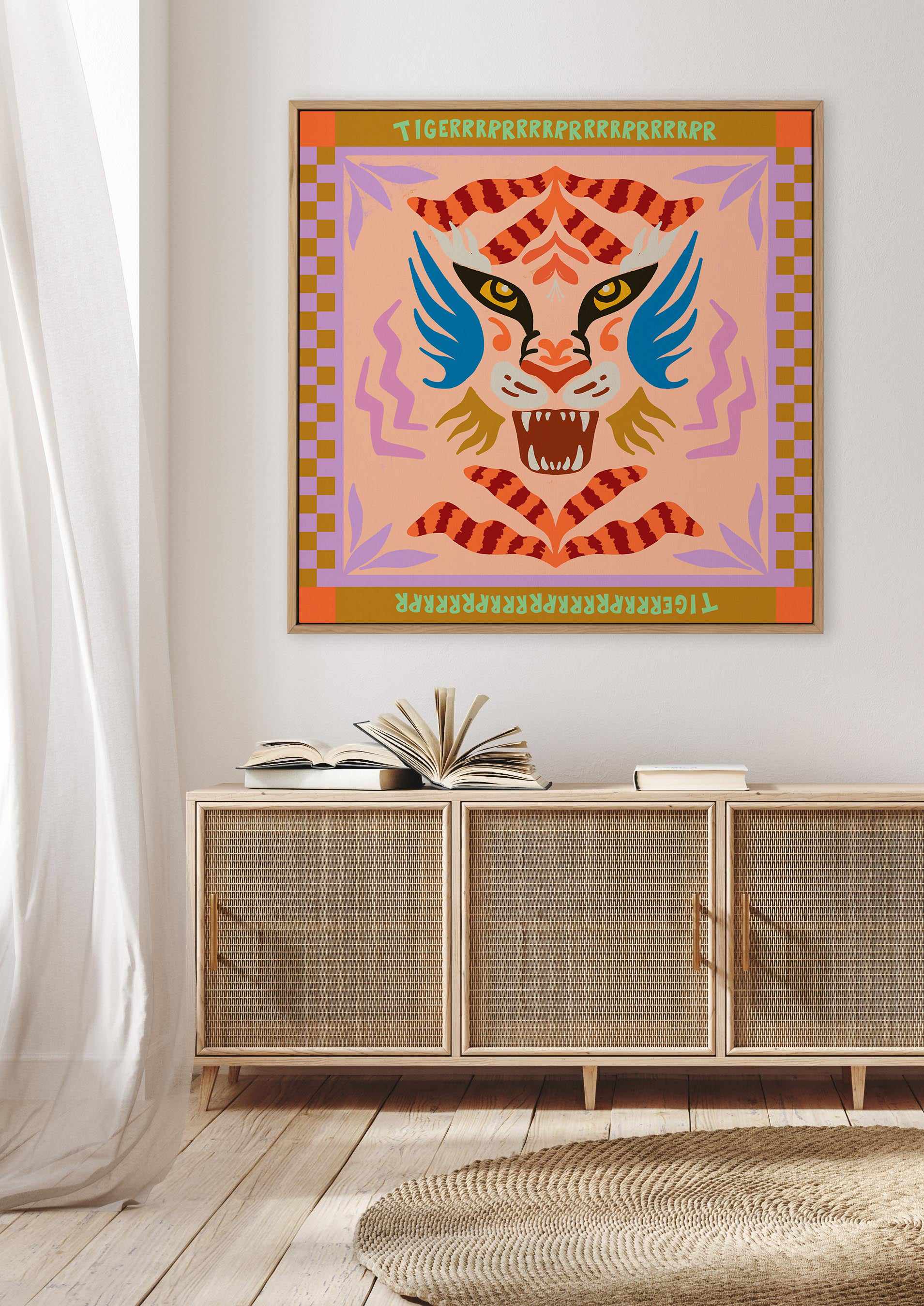 Tigerrrrr by Arty Guava | Framed Canvas Art Print