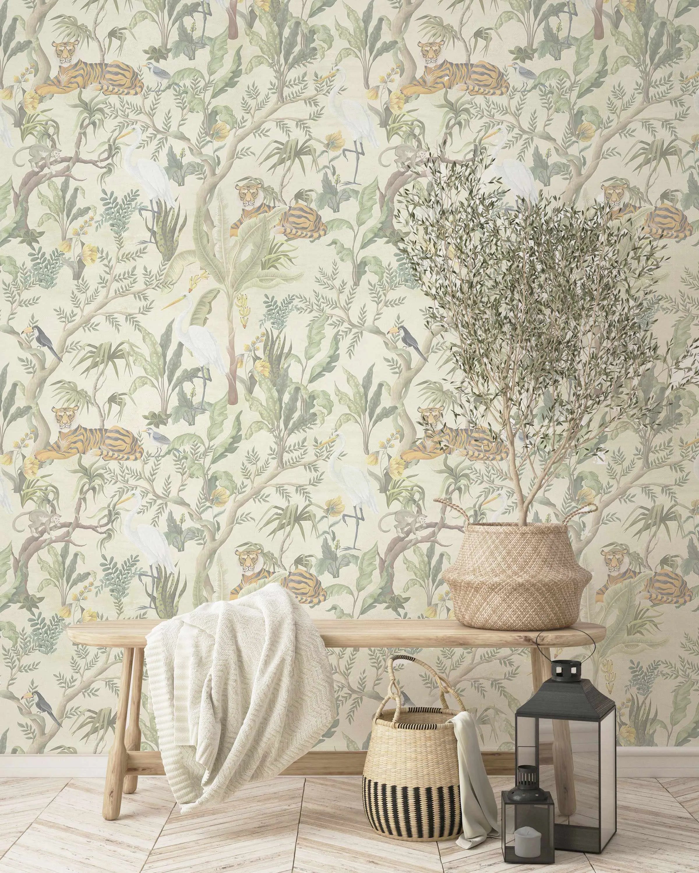 Tigers in the Tropics Wallpaper-Wallpaper-Buy Kids Removable Wallpaper Online Our Custom Made Children√¢‚Ç¨‚Ñ¢s Wallpapers Are A Fun Way To Decorate And Enhance Boys Bedroom Decor And Girls Bedrooms They Are An Amazing Addition To Your Kids Bedroom Walls Our Collection of Kids Wallpaper Is Sure To Transform Your Kids Rooms Interior Style From Pink Wallpaper To Dinosaur Wallpaper Even Marble Wallpapers For Teen Boys Shop Peel And Stick Wallpaper Online Today With Olive et Oriel