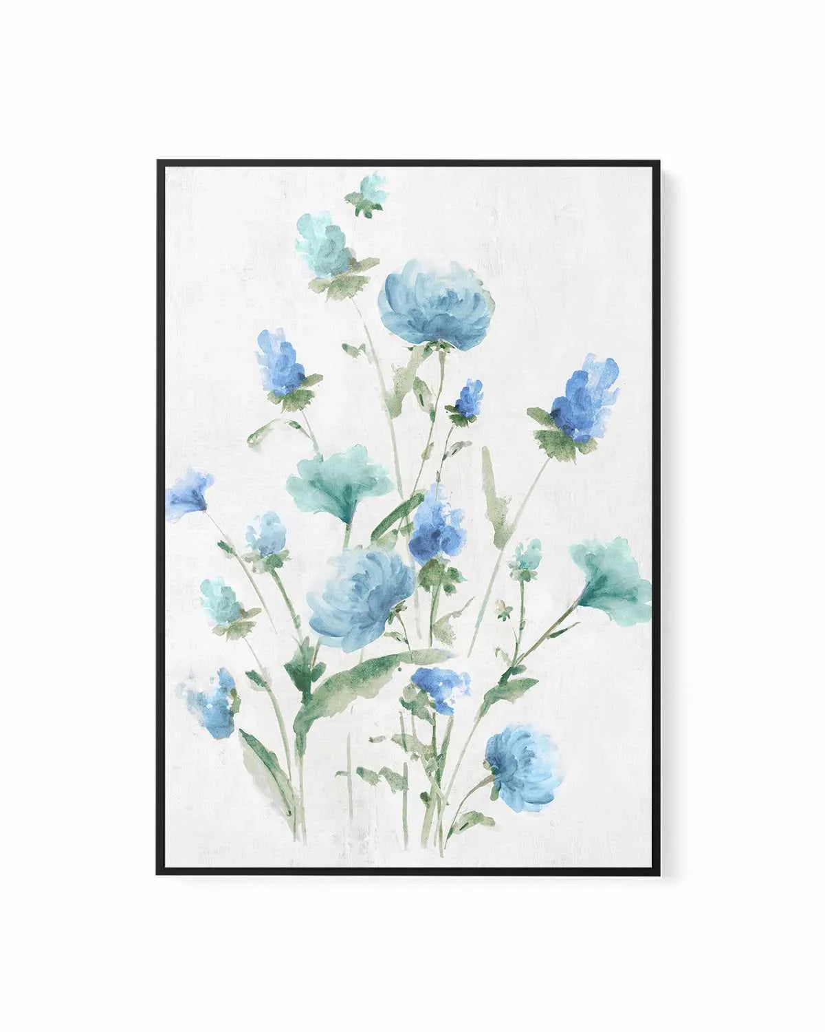 Tinted Blue Petals I | Framed Canvas Art Print from Olive et Oriel where you can shop wallpaper and artworks online