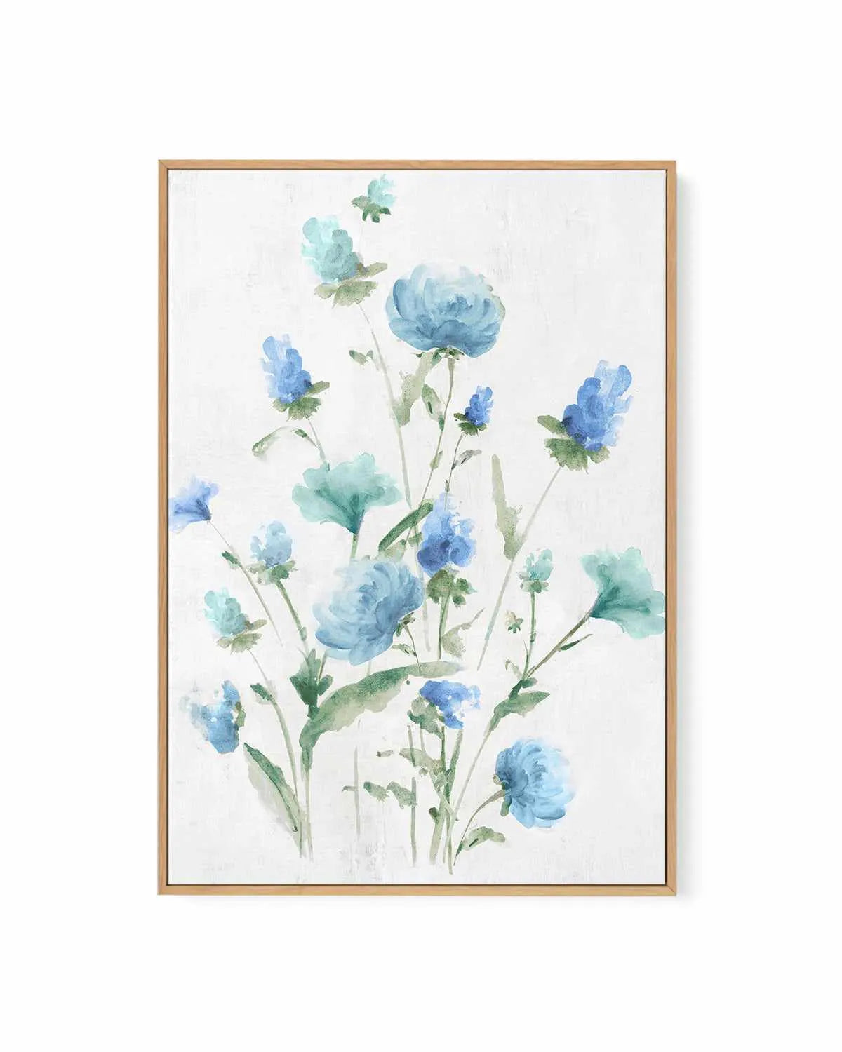 Tinted Blue Petals I | Framed Canvas Art Print from Olive et Oriel where you can shop wallpaper and artworks online