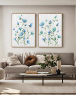Tinted Blue Petals II | Framed Canvas Art Print
