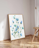 Tinted Blue Petals I | Framed Canvas Art Print