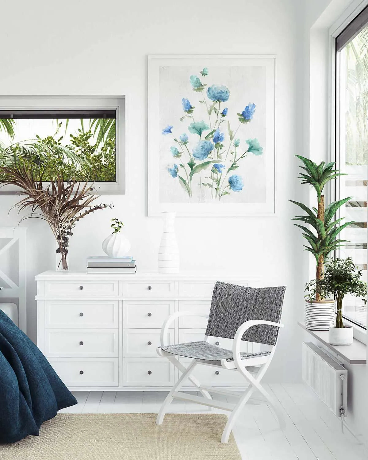 Tinted Blue Petals I Art Print from Olive et Oriel where you can shop wallpaper and artworks online