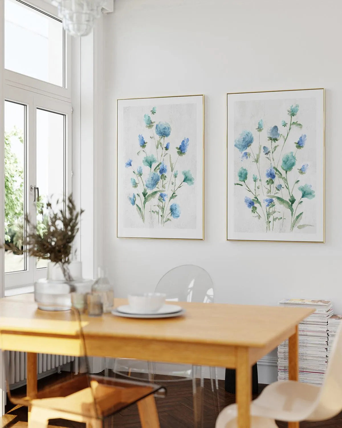 Tinted Blue Petals II Art Print from Olive et Oriel where you can shop wallpaper and artworks online