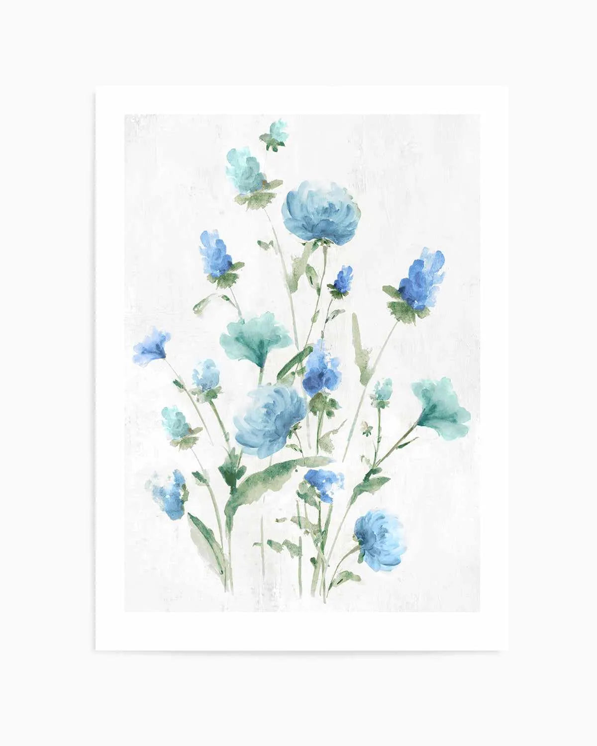 Tinted Blue Petals I Art Print from Olive et Oriel where you can shop wallpaper and artworks online
