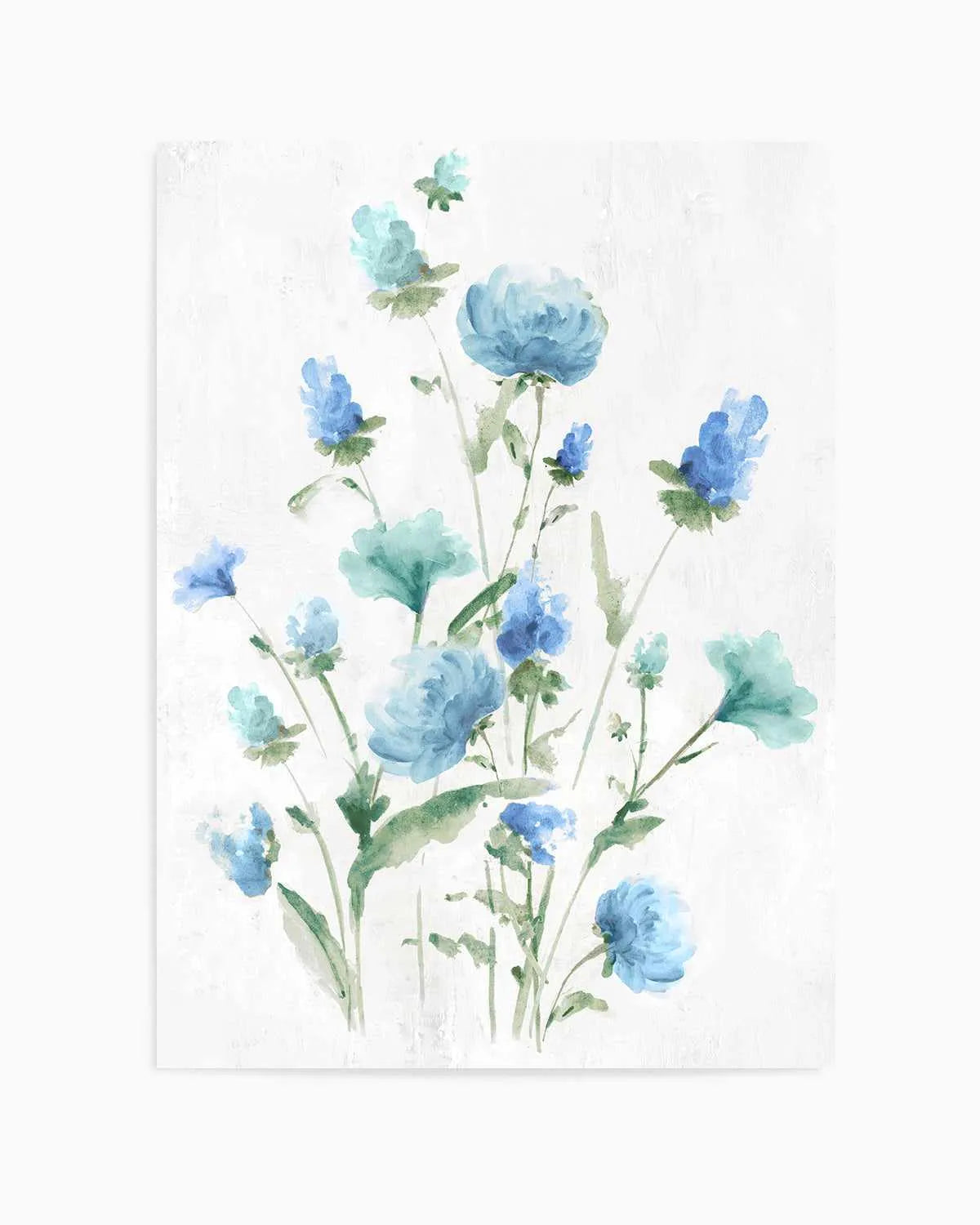 Tinted Blue Petals I Art Print from Olive et Oriel where you can shop wallpaper and artworks online