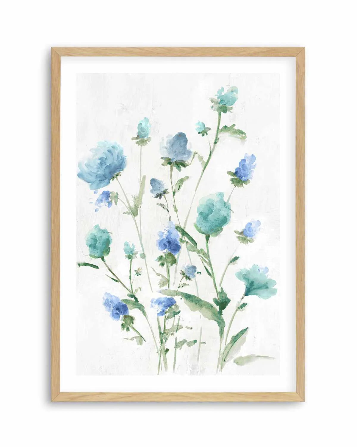 Tinted Blue Petals II Art Print from Olive et Oriel where you can shop wallpaper and artworks online