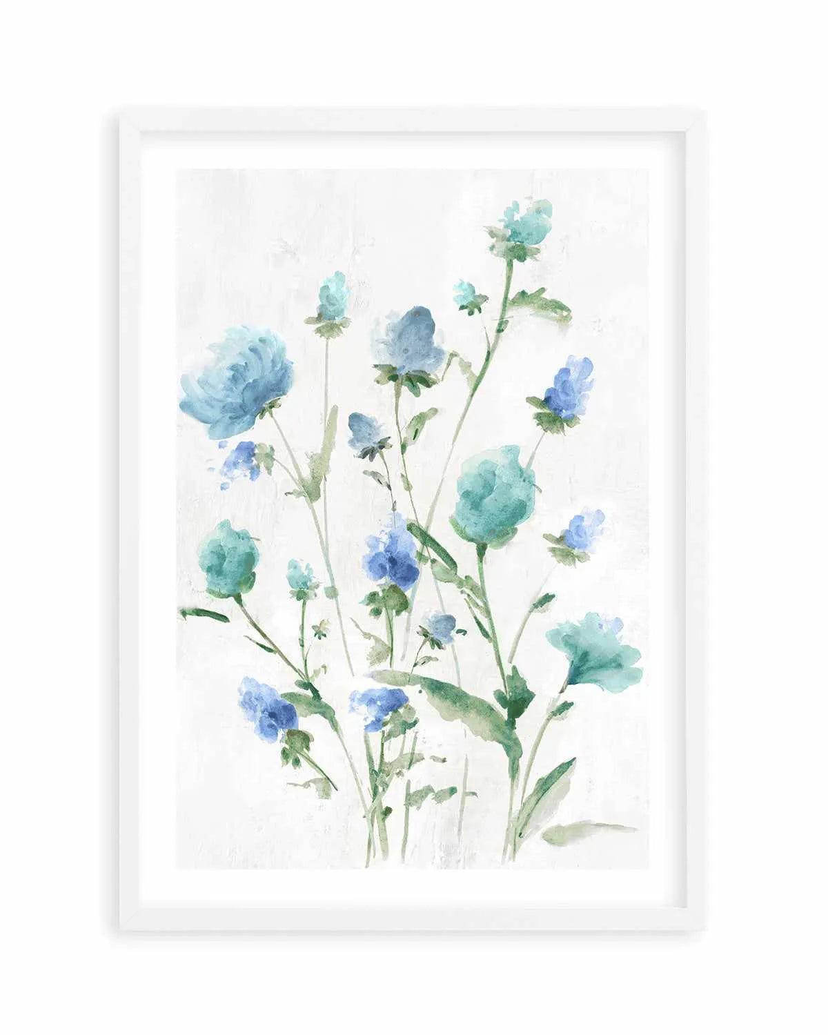 Tinted Blue Petals II Art Print from Olive et Oriel where you can shop wallpaper and artworks online