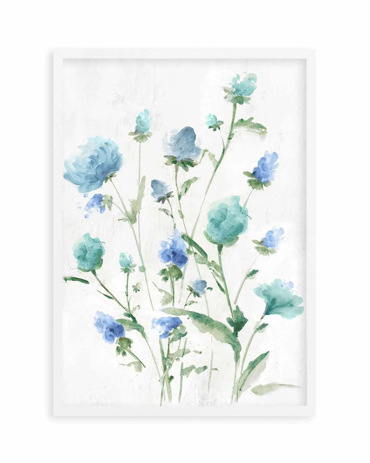 Tinted Blue Petals II Art Print from Olive et Oriel where you can shop wallpaper and artworks online