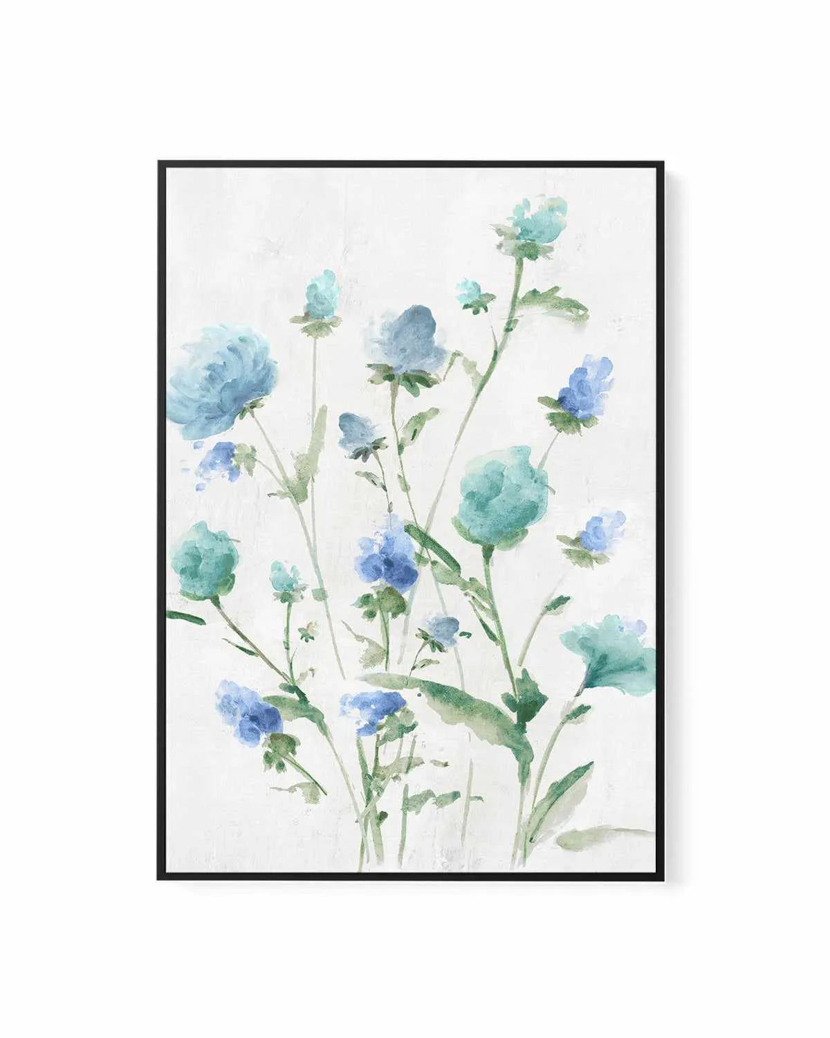 Tinted Blue Petals II | Framed Canvas Art Print from Olive et Oriel where you can shop wallpaper and artworks online